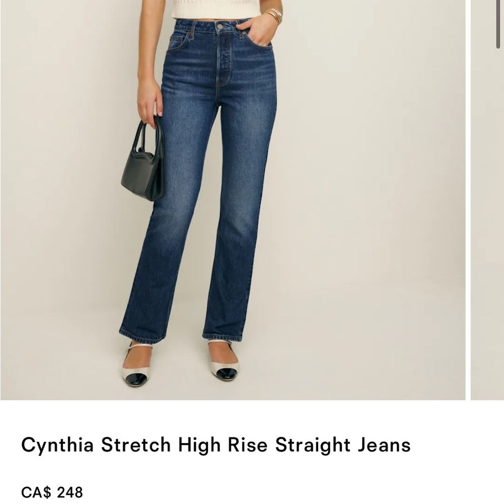 Reformation Cynthia Stretch High Rise Straight Jeans